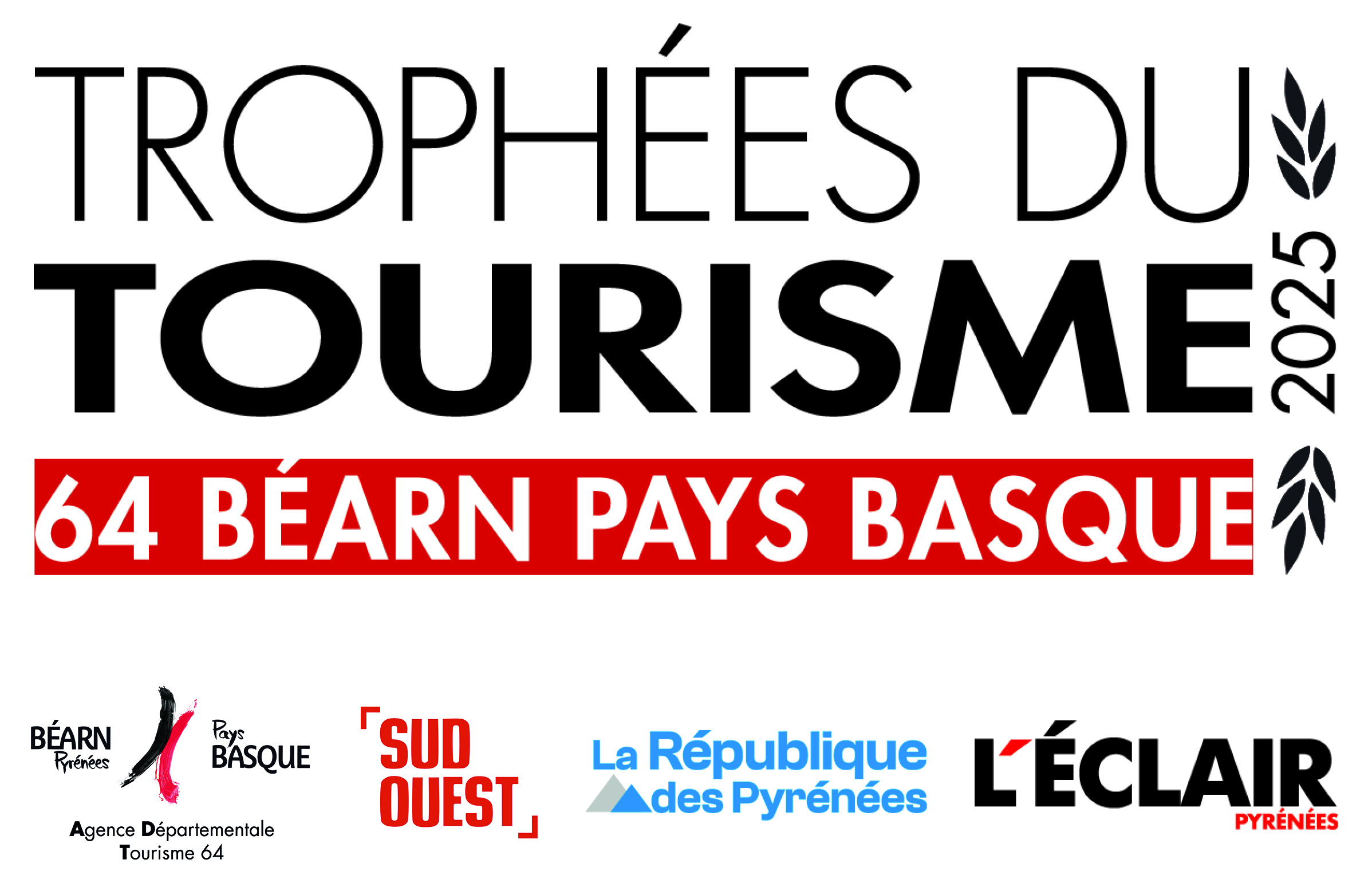 logo du concours des trophées du tourisme 64 béarn pays basque, organisé par l'ADT64, agence départementale du tourisme 64, et le groupe sud ouest